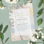 モダンなトロピカルビーチウェディング招待状 招待状