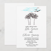 モダンなトロピカルビーチオーシャンウェディング招待状 招待状 (正面/裏面)