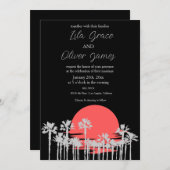 モダンなトロピカルビーチオーシャンウェディング招待状 招待状 (正面/裏面)