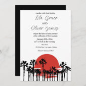 モダンなトロピカルビーチオーシャンウェディング招待状 招待状 (正面/裏面)