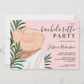 モダンなトロピカルファッションイラストのハネムーン 招待状 (正面)