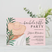 モダンなトロピカルファッションイラストのハネムーン 招待状 (スタンド正面)