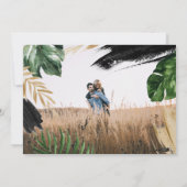 モダンなトロピカル抽象絵画のウェディングフォト セーブザデート (裏面)