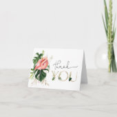 モダンなトロピカル フラミンゴ ベビーシャワーまたは誕生日 サンキューカード (正面)