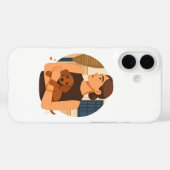 モダンなドッグマムの美意識と可愛い子犬 Case-Mate iPhoneケース (裏面 (横))