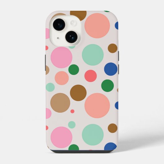 モダンなドット柄パターン iPhoneケース (裏面)