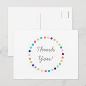 モダンなドット ありがとう ポストカード (正面/裏面)