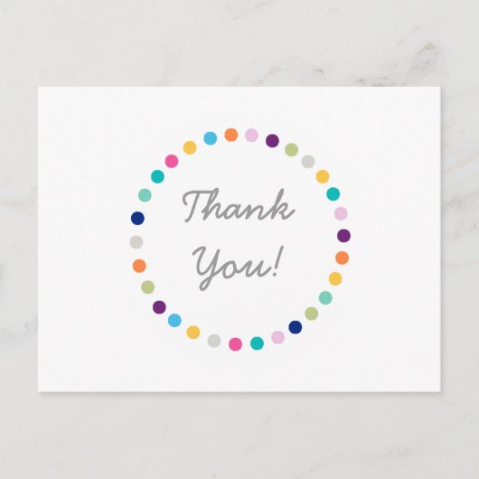 モダンなドット ありがとう ポストカード (正面)