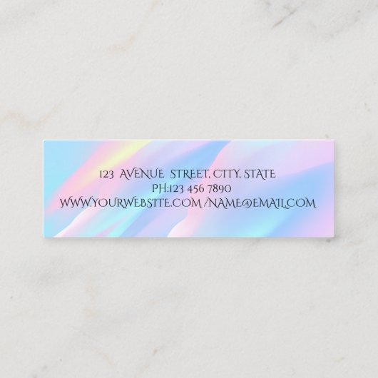 モダンなドット,抽象的なホログラフィック インスタグラム スキニー名刺 (裏面)