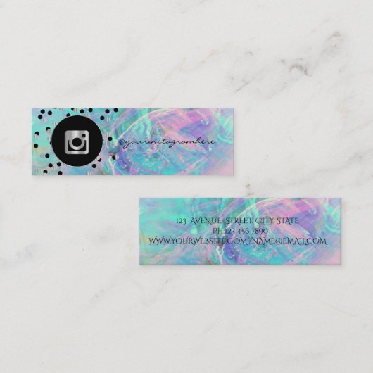 モダンなドット、虹彩 Instagram ソーシャルメディア スキニー名刺 (正面/裏面)