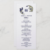 モダンなドラゴンフェニックスの中国のな結婚式メニュー メニュー (正面/裏面)