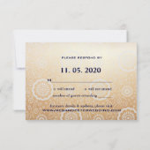 モダンなドラゴンフェニックス中国のな結婚RSVP 出欠カード (裏面)