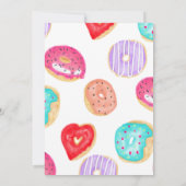 モダンなドーナツの水彩画パターンおもしろいの第1誕生日 招待状 (裏面)