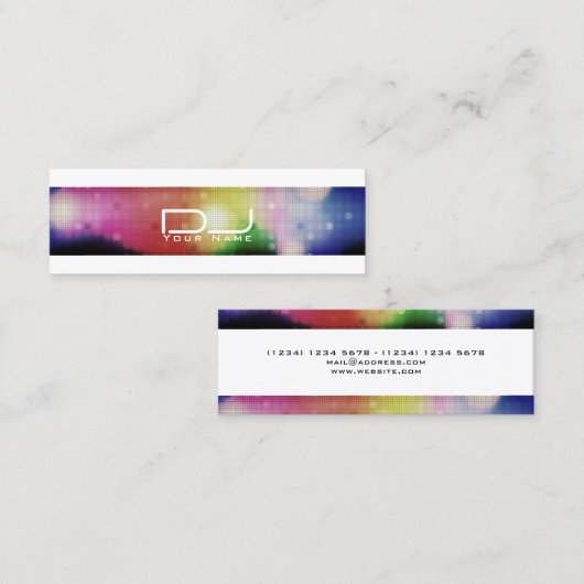 モダンなナイトクラブのスタイルの一見DJ スキニー名刺 (正面/裏面)