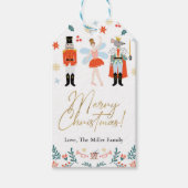モダンなナチュクラッカーのクリスマスホリデー ギフトタグ (正面)