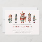 モダンなナッツクラッカーのクリスマス・パーティー 招待状 (正面)