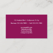 モダンなナースの看護パターンピンク 名刺 (裏面)