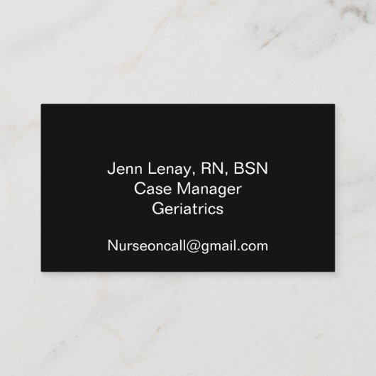 モダンなナースの赤いハートの標準的な名刺 名刺 (裏面)