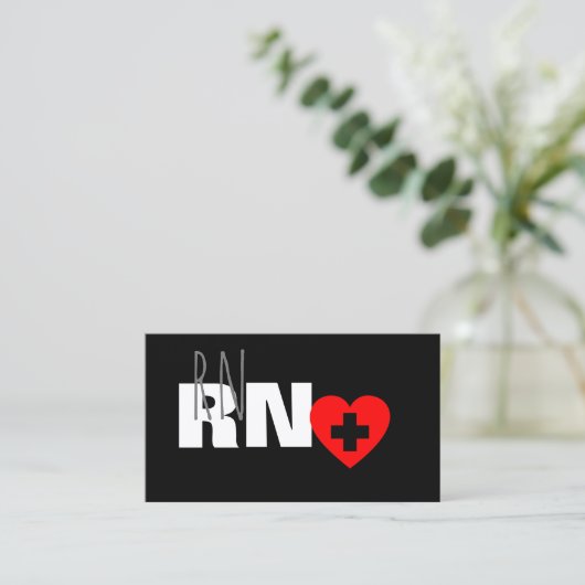 モダンなナースの赤いハートの標準的な名刺 名刺 (スタンド正面)