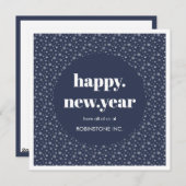 モダンなニューイヤーブルービジネス シーズンカード (正面/裏面)