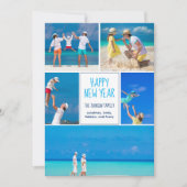 モダンなニューイヤー家族写真5枚 コラージュ シーズンカード (正面)
