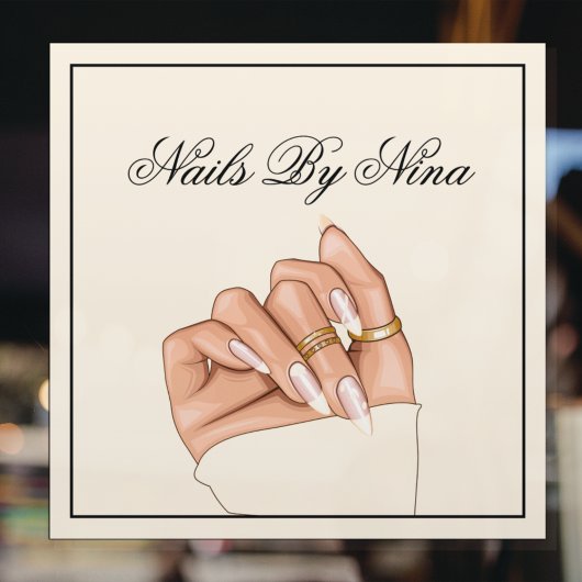 モダンなネイルサロンのタイポグラフィ マニキュアリスト マーケティング ウィンドウサイン