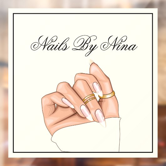 モダンなネイルサロンのタイポグラフィ マニキュアリスト マーケティング ウィンドウサイン