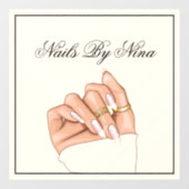 モダンなネイルサロンのタイポグラフィ マニキュアリスト マーケティング ウィンドウサイン (シート)