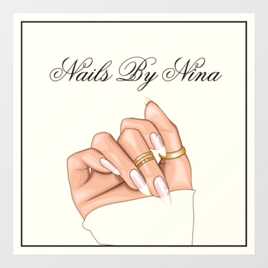 モダンなネイルサロンのタイポグラフィ マニキュアリスト マーケティング ウィンドウサイン (シート)