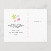 モダンなネオンメリークリスマスの写真の郵便はがき シーズンポストカード (裏面)