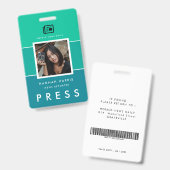 モダンなネームタグと写真プレス バッジ (表裏)