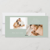 モダンなノエル ゴールド ウィンター ベリー フォトフレーム シーズンカード (裏面)