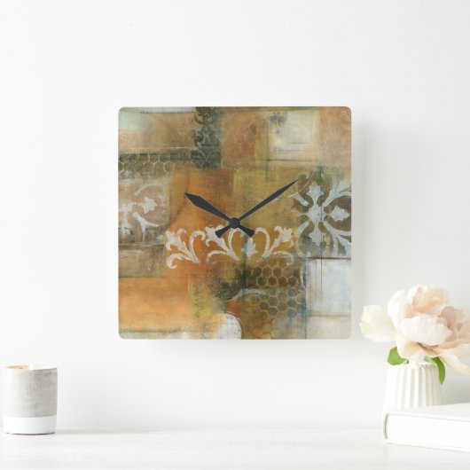 モダンなノートII スクエア壁時計 (ホーム)