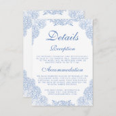 モダンなハイドランジアの薄い青の花のディテール エンクロージャーカード (正面/裏面)