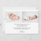 モダンなハイ・ザ・コールigraphy 誕生発表 招待状 (裏面)