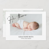 モダンなハイ・ザ・コールigraphy 誕生発表 招待状 (正面/裏面)