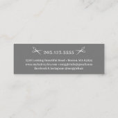 モダンなハサミの美容師 グリーン スキニー名刺 (裏面)