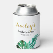 モダンなハッピーアワーのためのパームリーフと名前 缶クーラー (缶正面)