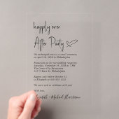 モダンなハッピーエンドの結婚披露宴 アクリル招待状 (インサイチュ (ポータブル))