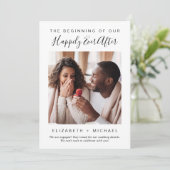 モダンなハッピーエンドフォトエンゲージメント 案内状 (スタンド正面)