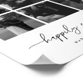 モダンなハッピーエンド 9枚の写真を飾る結婚式 ポスター (角)