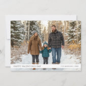 モダンなハッピーバレンタインデーの家族ベイビー写真 シーズンカード (正面)