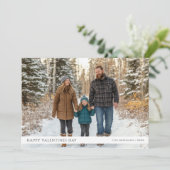 モダンなハッピーバレンタインデーの家族ベイビー写真 シーズンカード (スタンド正面)