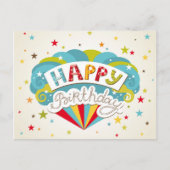 モダンなハッピーバースデーの星 ポストカード (正面)