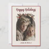モダンなハッピーホリデー家族写真カード シーズンカード (正面)