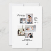 モダンなハッピーホリデー新年フォトコラージュ シーズンカード (正面)