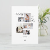 モダンなハッピーホリデー新年フォトコラージュ シーズンカード (スタンド正面)