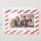 モダンなハッピーホリデー クリスマス家族写真 シーズンカード (正面)