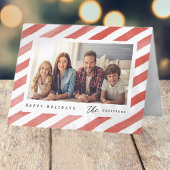 モダンなハッピーホリデー クリスマス家族写真 シーズンカード