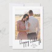 モダンなハッピーホリデー シンプルスクリプト フォト シーズンカード (正面)